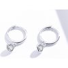 For Silver Náušnice Krúžky s príveskom Zirkónu - Striebro 925 Druh barvy: Stříbrná For Silver Náušnice Krúžky s príveskom Zirkónu - Striebro 925 Druh barvy: Stříbrná