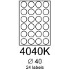 etikety RAYFILM 40mm kruh univerzálne modré R01234040KA (100 list./A4) (R0123.4040KA) etikety RAYFILM 40mm kruh univerzálne modré R01234040KA (100 list./A4) (R0123.4040KA)