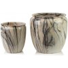 Mondex Sada 2 ks keramických květináčů NEVA MARBLE I béžová/hnědá Mondex Sada 2 ks keramických květináčů NEVA MARBLE I béžová/hnědá
