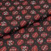 Bavlnené plátno čierne, červení chrobáčiky, š.140 Bavlnené plátno čierne, červení chrobáčiky, š.140