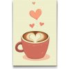Vymalujsisam.sk Maľovanie podľa čísiel Srdcová káva 20 x 30cm Bez rámu iba zrolované plátno