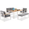 Garden Point Zakintos Apetito 4 hliníkový set s lavičkou biely