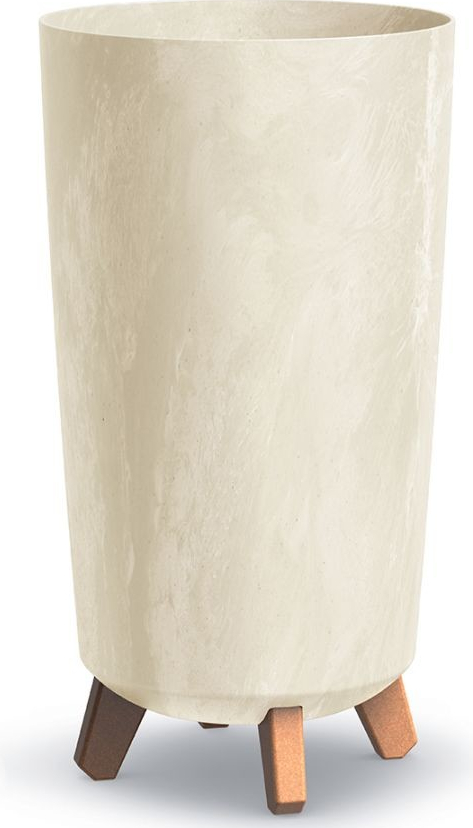 PROSPERPLAST Kvetináč GRACIA TUBUS SLIM BETON EFFECT 23,9 cm pískový