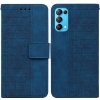 Peňaženkové kožené puzdro GEOMETRIC na Oppo Reno 5 5G - Modrá Peňaženkové kožené puzdro GEOMETRIC na Oppo Reno 5 5G - Modrá