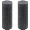 Antracit parafínová sviečka rustikálna 20 cm, 90 h, sada 2ks Antracit parafínová sviečka rustikálna 20 cm, 90 h, sada 2ks
