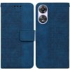 Peňaženkové kožené puzdro Geometric na Oppo A58 5G - Modrá Peňaženkové kožené puzdro Geometric na Oppo A58 5G - Modrá