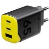 Nabíjačka do siete Tactical Minimi GaN 65W, 2×USB-C/1×USB-A (57983128784) čierna/žltá Nabíjačka do siete Tactical Minimi GaN 65W, 2×USB-C/1×USB-A (57983128784) čierna/žltá