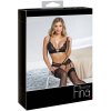 Abierta Fina Lace with Velvet Bralette and Crotchless Thong Set Abierta Fina Lace with Velvet Bralette and Crotchless Thong Set