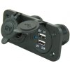 Zásuvka Power Line 12V + 2x USB nabíjačka vstavaná čierna Zásuvka Power Line 12V + 2x USB nabíjačka vstavaná čierna