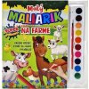 Malý maliarik - Na farme. Omaľovánka so štetcom a farbami. Malý maliarik - Na farme. Omaľovánka so štetcom a farbami.