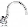 Šperky eshop - Diamantový piercing do nosa v bielom 14K zlate - ligotavý číry briliant, 2 mm S3BT500.16 Šperky eshop - Diamantový piercing do nosa v bielom 14K zlate - ligotavý číry briliant, 2 mm S3BT500.16