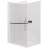 CERANO - Sprchová zástena Walk-in Crystal Ľ/P - 8 mm + polička/držiak na uteráky - bezvzperový systém - čierna matná, ryhované sklo - 90x200 cm CERANO - Sprchová zástena Walk-in Crystal Ľ/P - 8 mm + polička/držiak na uteráky - bezvzperový systém - čierna matná, ryhované sklo - 90x200 cm