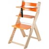 WOOD PARTNER Rastúca drevená ergonomická stolička LUCA prírodný lak/ oranžová WOOD PARTNER Rastúca drevená ergonomická stolička LUCA prírodný lak/ oranžová