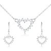 Šperky eshop - Set zo striebra 925 - náhrdelník a visiace náušnice, zirkónový obrys srdca T19.17 Šperky eshop - Set zo striebra 925 - náhrdelník a visiace náušnice, zirkónový obrys srdca T19.17