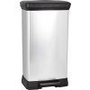 Kôš Curver® DECO PEDAL BIN, 50 lit., 39x29x73 cm, čierny/strieborný, na odpad, s pedálom Kôš Curver® DECO PEDAL BIN, 50 lit., 39x29x73 cm, čierny/strieborný, na odpad, s pedálom