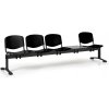 Euroseat Plastová lavica do čakární ISO, 4-sedadlo, so stolíkom, čierna, čierne nohy Euroseat Plastová lavica do čakární ISO, 4-sedadlo, so stolíkom, čierna, čierne nohy