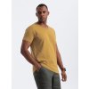 Ombre BASIC men's classic cotton T-shirt with a serape neckline - mustard horčicová S Ombre 5902228134466 Ombre BASIC men's classic cotton T-shirt with a serape neckline - mustard horčicová S Ombre 5902228134466
