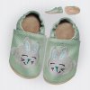 Detské barefoot papuče králik kožené do škôlky zelený semiš 18/19 Detské barefoot papuče králik kožené do škôlky zelený semiš 18/19