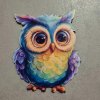 Farebná sova - Drevená magnetka - CoolArts Výška magnetky: 10 cm Farebná sova - Drevená magnetka - CoolArts Výška magnetky: 10 cm