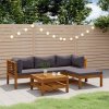 VidaXL 5-dielna záhradná sedacia súprava s poduškami, akáciové drevo VidaXL 5-dielna záhradná sedacia súprava s poduškami, akáciové drevo