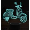 Beling 3D lampa,vespa skúter, 7 farebná ZZ13 Beling 3D lampa,vespa skúter, 7 farebná ZZ13