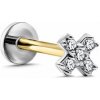 Danfil Labreta Piercingové náušnice DF 6010 z bieleho zlata s diamantmi