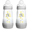 MAM Kojenecká fľaša Anti-Colic šedé 2x260ml, 2m+ MAM Kojenecká fľaša Anti-Colic šedé 2x260ml, 2m+