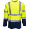 Portwest tričko Cotton Comfort S280 dlouhý rukáv reflexní žltá/navy XL