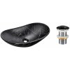 Comad Sada keramického umývadla na dosku a výpusti LENA čierny mramor Comad Sada keramického umývadla na dosku a výpusti LENA čierny mramor