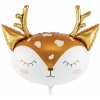 PartyDeco Fóliový vianočný balón Jeleň 73 x 64 cm