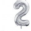 PartyDeco Fóliový balón narodeninové číslo 2 strieborný 86cm (Narodeninový fóliový balón číslo dva, vhodný na plnenie vzduchom aj héliom.) PartyDeco Fóliový balón narodeninové číslo 2 strieborný 86cm (Narodeninový fóliový balón číslo dva, vhodný na plnenie vzduchom aj héliom.)