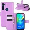 Peňaženkové kožené puzdro LICHTI na Motorola Moto G8 Power - fialová Peňaženkové kožené puzdro LICHTI na Motorola Moto G8 Power - fialová