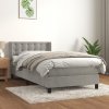 Box spring postel s matrací světle šedá 90x200 cm samet Šedá 3131177 Box spring postel s matrací světle šedá 90x200 cm samet Šedá 3131177