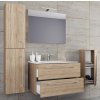 VCM VCM 5-dielna umývadlová skrinka Badinos 2 zásuvky 80 cm so zrkadlom a strednou/vyššou skrinkou, dub Sonoma VCM VCM 5-dielna umývadlová skrinka Badinos 2 zásuvky 80 cm so zrkadlom a strednou/vyššou skrinkou, dub Sonoma