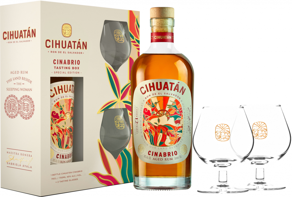 Cihuatán Cinabrio 12y 40% 0,7 l (darčekové balenie 2 poháre)