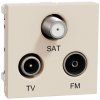 Unica Zásuvka TV/R/SAT s F-konektorom koncová, 2 moduly, Béžová Unica Zásuvka TV/R/SAT s F-konektorom koncová, 2 moduly, Béžová