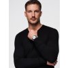 Ombre Classic men's sweater with round neckline black čierna