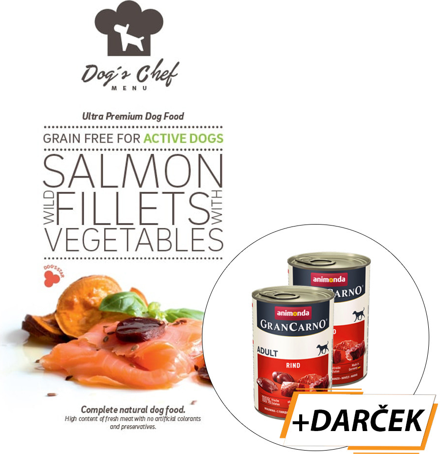 Dog´s Chef Wild Salmon fillets with Vegetables Active Dogs 12 kg