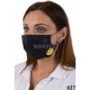Rúško bavlnené na tvár B03-BORT (dvojvrstvové-100% bavlna) s potlačou - smailík (čierne) 027 - VYROBENÉ NA SLOVENSKU Rúško bavlnené na tvár B03-BORT (dvojvrstvové-100% bavlna) s potlačou - smailík (čierne) 027 - VYROBENÉ NA SLOVENSKU