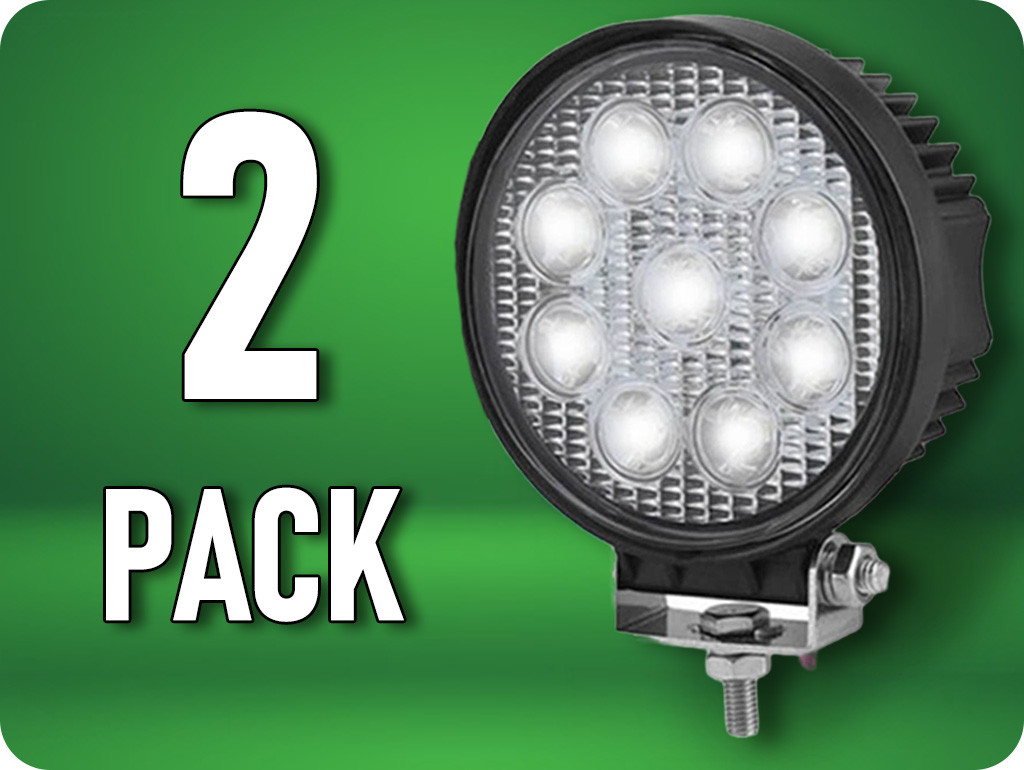 TruckLED ☼ LED Epistar pracovné svetlo, 27W, okrúhle 2200lm, 12/24V, IP67/2-PACK! [L0076]