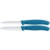 Victorinox 2 ks sada kuchynských nožov na zeleninu SWISS CLASSIC 8 cm modrá 6.7692.2C1