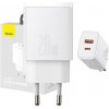 Kompaktná rýchlonabíjačka Baseus, USB, USB-C, 20 W (biela) Kompaktná rýchlonabíjačka Baseus, USB, USB-C, 20 W (biela)