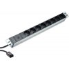 DIGITUS 1U hliníkové PDU, do racku, 10A zástrčka, 250V 50 / 60Hz, 8x zásuvky, IEC C14 zástrčka, pojistka (DN-95410) DIGITUS 1U hliníkové PDU, do racku, 10A zástrčka, 250V 50 / 60Hz, 8x zásuvky, IEC C14 zástrčka, pojistka (DN-95410)