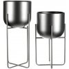 Súprava kovových stojanov na kvety Moderny, sivá, 2 ks Súprava kovových stojanov na kvety Moderny, sivá, 2 ks