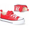 Detské Tenisky na Suchý Zips Guma ŠKOLA Konvers Materiálové Červené Red r32 Detské Tenisky na Suchý Zips Guma ŠKOLA Konvers Materiálové Červené Red r32