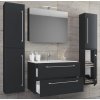 VCM VCM 5-dielna umývadlová skrinka Badinos 2 zásuvky 80 cm so zrkadlom a 2 vysoké skrinky, čierna VCM VCM 5-dielna umývadlová skrinka Badinos 2 zásuvky 80 cm so zrkadlom a 2 vysoké skrinky, čierna