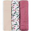 Petite & Mars Sada bambusová mušelínová Moussy Pink Meadow 68 x 68 cm 3ks