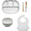 Malý Ježko Silikónový jedálenský set pre deti 5-dielny KLASIKA - Marble White Malý Ježko Silikónový jedálenský set pre deti 5-dielny KLASIKA - Marble White