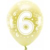 Balóny Eco 33 cm, Číslo ''6'', svetlo zlatá, 6 ks Balóny Eco 33 cm, Číslo ''6'', svetlo zlatá, 6 ks