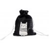 Darčekové vrecúško s drevenou mačkou 14,5x19,5 cm zamatové - 1 ks 2 čierna Darčekové vrecúško s drevenou mačkou 14,5x19,5 cm zamatové - 1 ks 2 čierna